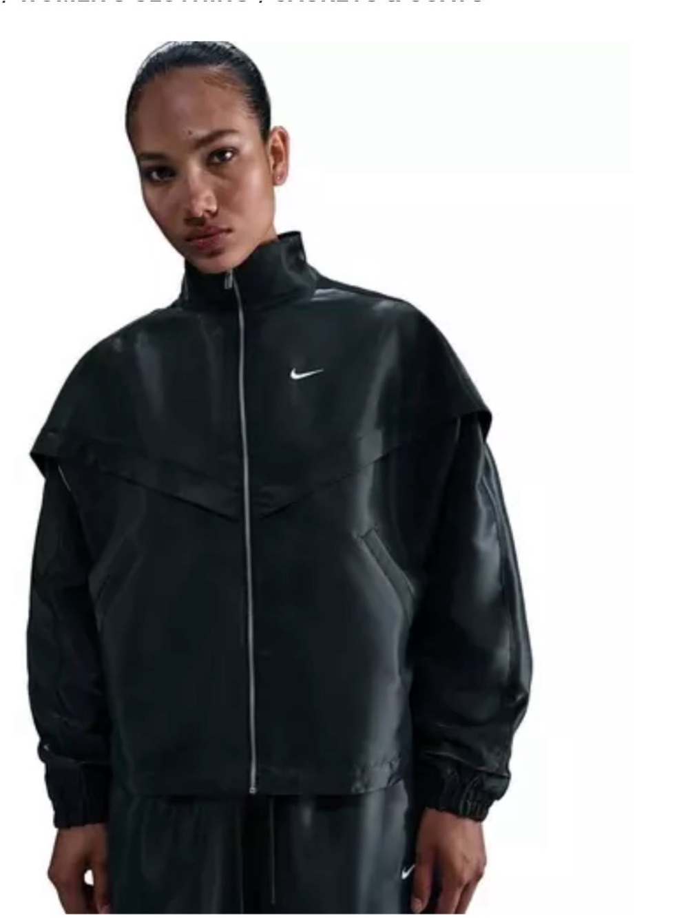 Nike Black Women's Full-Zip Bomber Jacket